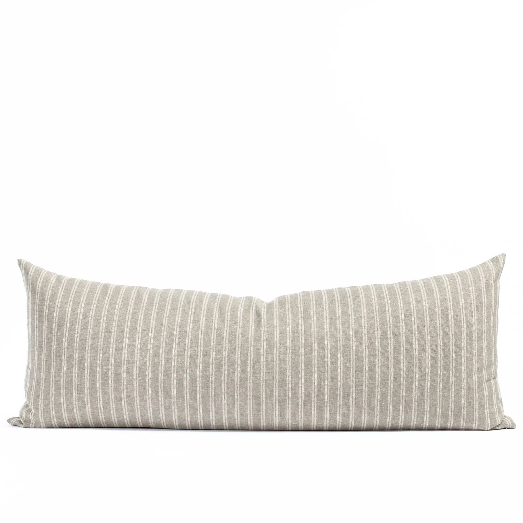 Conway Stripe 16x42 Bolster Pillow, Sage | Tonic Living