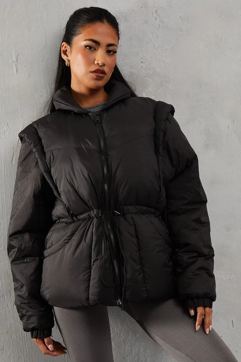 Detachable Sleeve Two In One Puffer Coat | boohoo (US & Canada)
