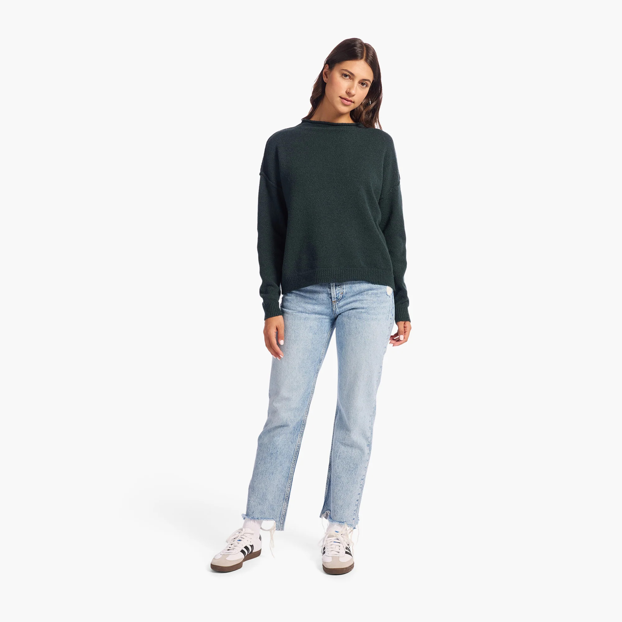 Cozy Knit Mock Neck Sweater | Alpine | Nuuds US