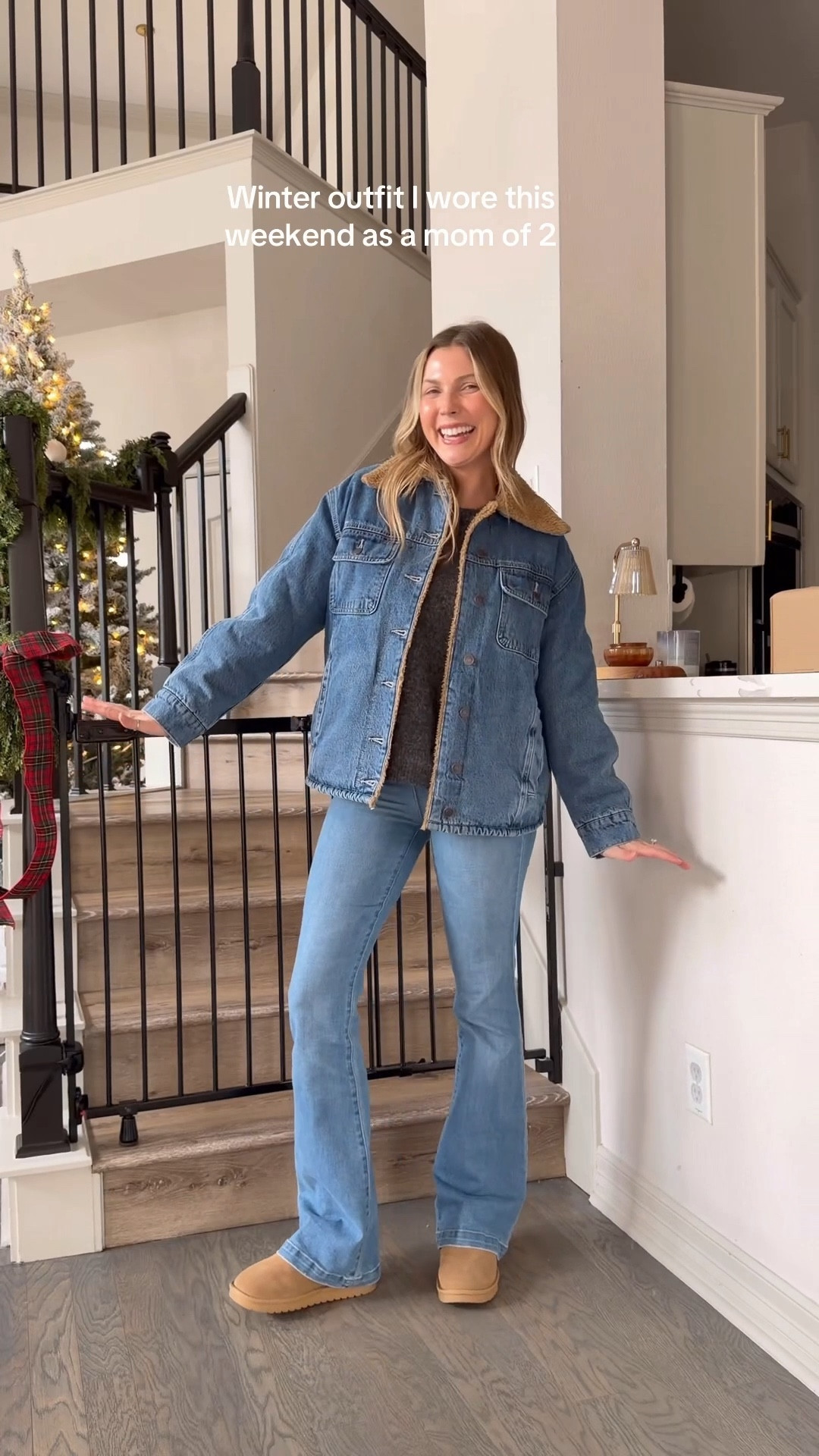  Casual winter outfit! Wearing a size S in the sweater and denim jacket! 

#LTKFindsUnder50 #LTKootd #LTKmomlife