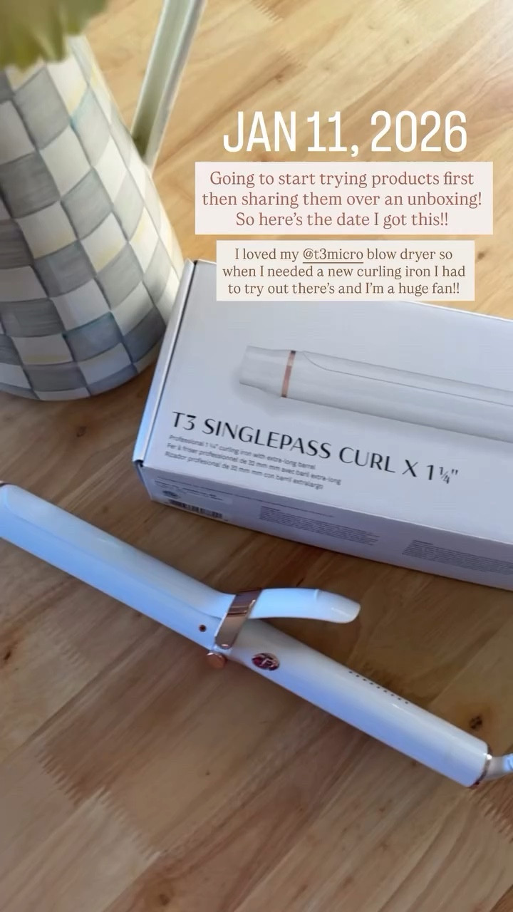 Going to start trying products first then sharing them over an unboxing! So here’s the date I got this!! I loved my @t3micro blow dryer so when I needed a new curling iron I had to try out there’s and I’m a huge fan!!