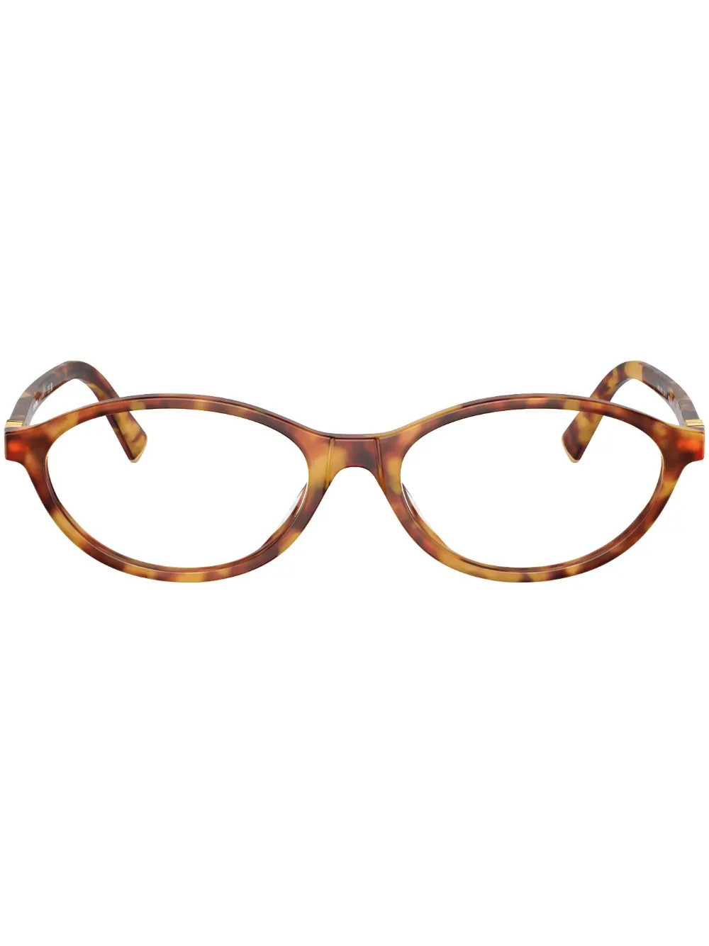 Miu Miu Eyewear tortoiseshell oval-frame glasses - Brown | Farfetch Global