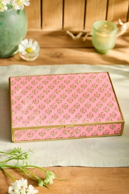 Printed Fabric Brass Box | Anthropologie (US)