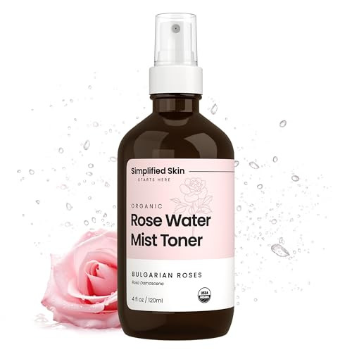 Rose Water Spray for Face & Hair – Pure USDA Organic Rosewater Toner – Refreshing Mist for Skin Care, Makeup & Locs – Natural Rose Scent, 4 Oz | Amazon (US)