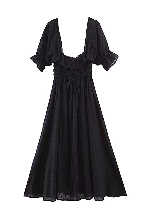 R.Vivimos Women Summer Half Sleeve Cotton Ruffled Vintage Elegant Backless A Line Flowy Long Dresses | Amazon (US)