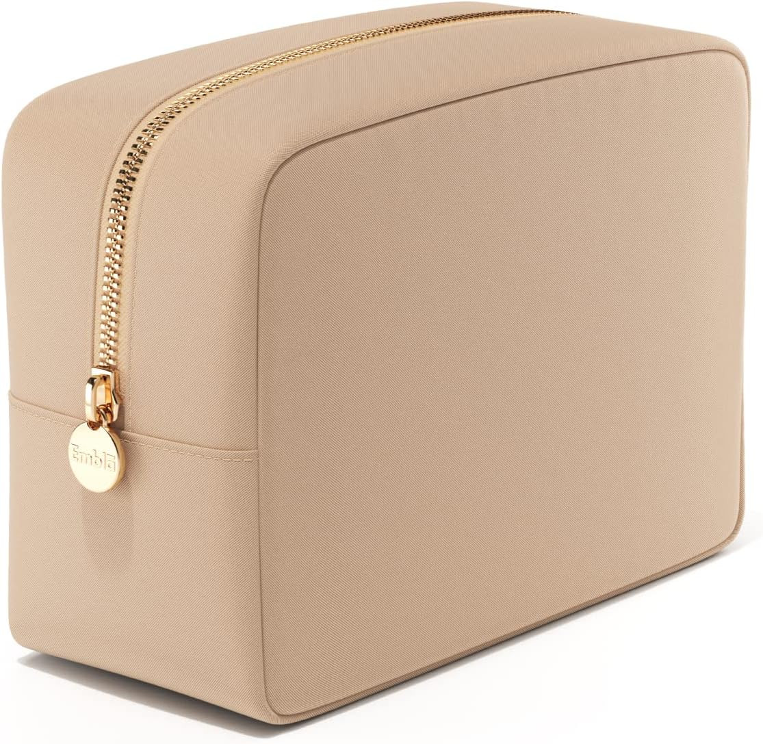 Embla Makeup Bag Travel Cosmetic Bag, Toiletry Bag, Cute Makeup Organizer, Nylon Zipper Pouch Pur... | Amazon (US)