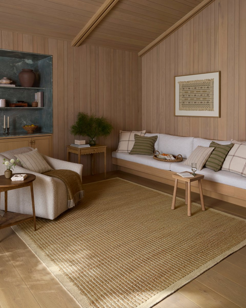 Lilah LIH-01 Natural/Antique Ivory Jute/Wool Handwoven Striped Area Rug | Rugs Direct