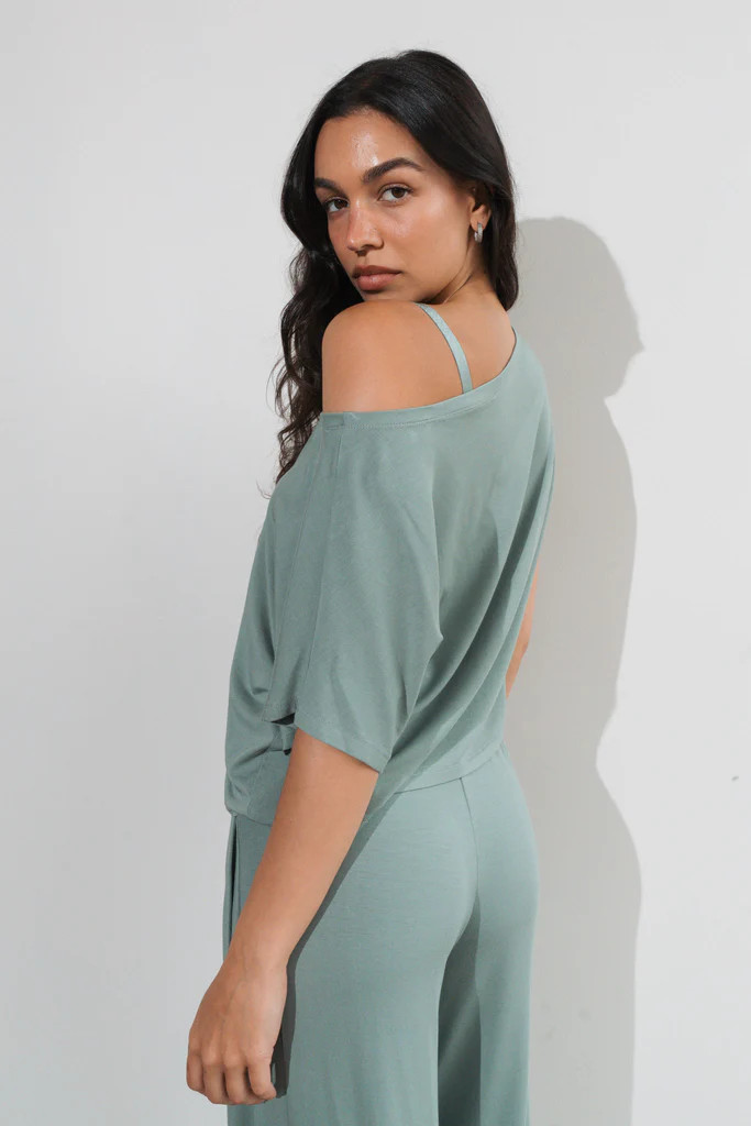 Vitality Vital® Off Shoulder Tee - Thyme | Vitality