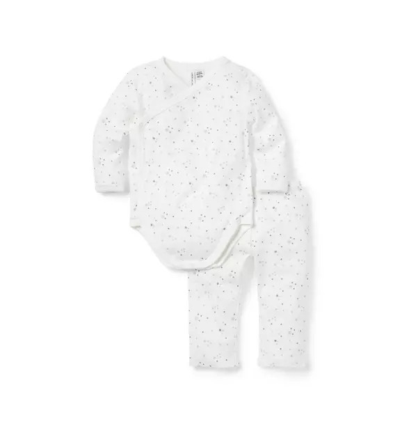 Janie and Jack | Baby Snowflake Wrap Matching Set - White / 0-3m | Janie and Jack