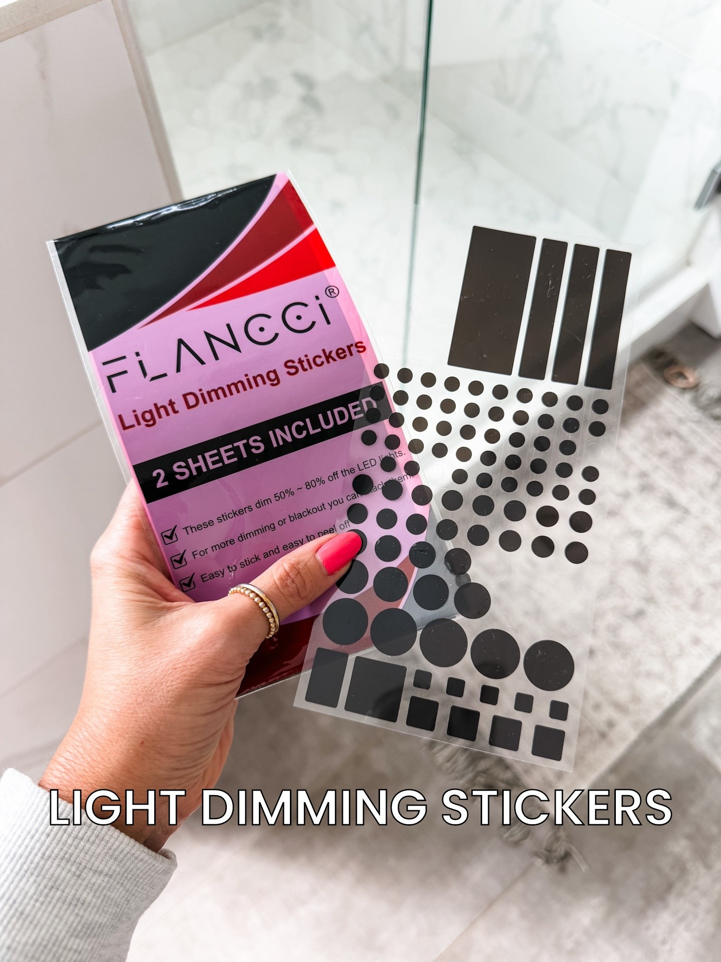 These light dimming stickers from Amazon are amazing for light sensitive sleepers when traveling! Use them to cover bright lights on TVs, routers, etc., while you sleep. 

You can even double or triple them up if you need more light dimming. These come in two sheets with a variety of shapes and sizes.

#LTKmomlife #LTKOver40 #LTKTravel