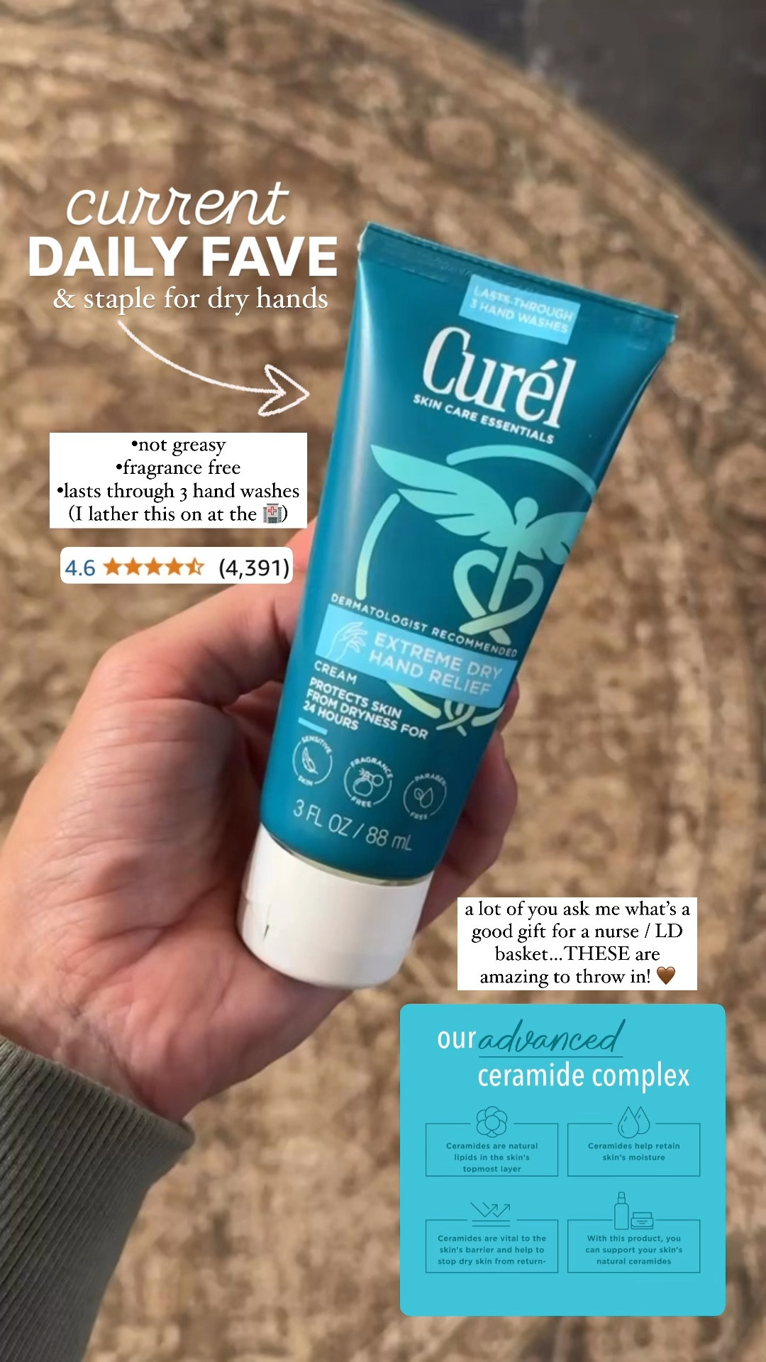 Current fave hand cream from Curel🤍 my hands are dry nearly 24/7 w/ the season + washing my hands SO MUCH w/ nursing! This is my go to 🫶🏼 comes in a 1, 2 or 3 pack on Amazon! A great nurse basket gift idea! 

Nursing / hand cream / essentials / Amazon finds / Holley Gabrielle / nurse faves 

#LTKFindsUnder50 #LTKSeasonal #LTKTravel