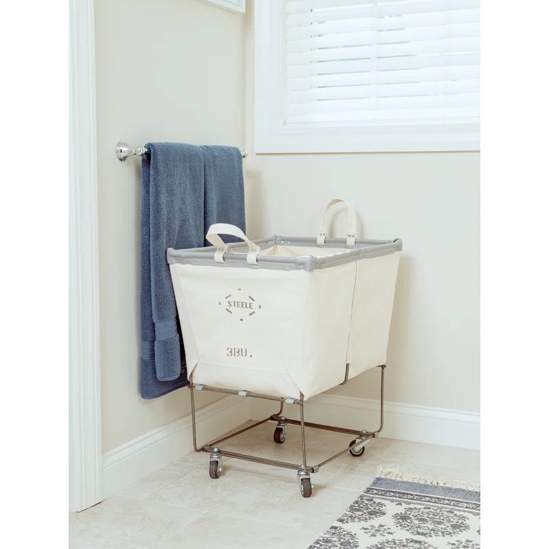 Canvas Rolling Laundry Basket with Handles | Wayfair North America
