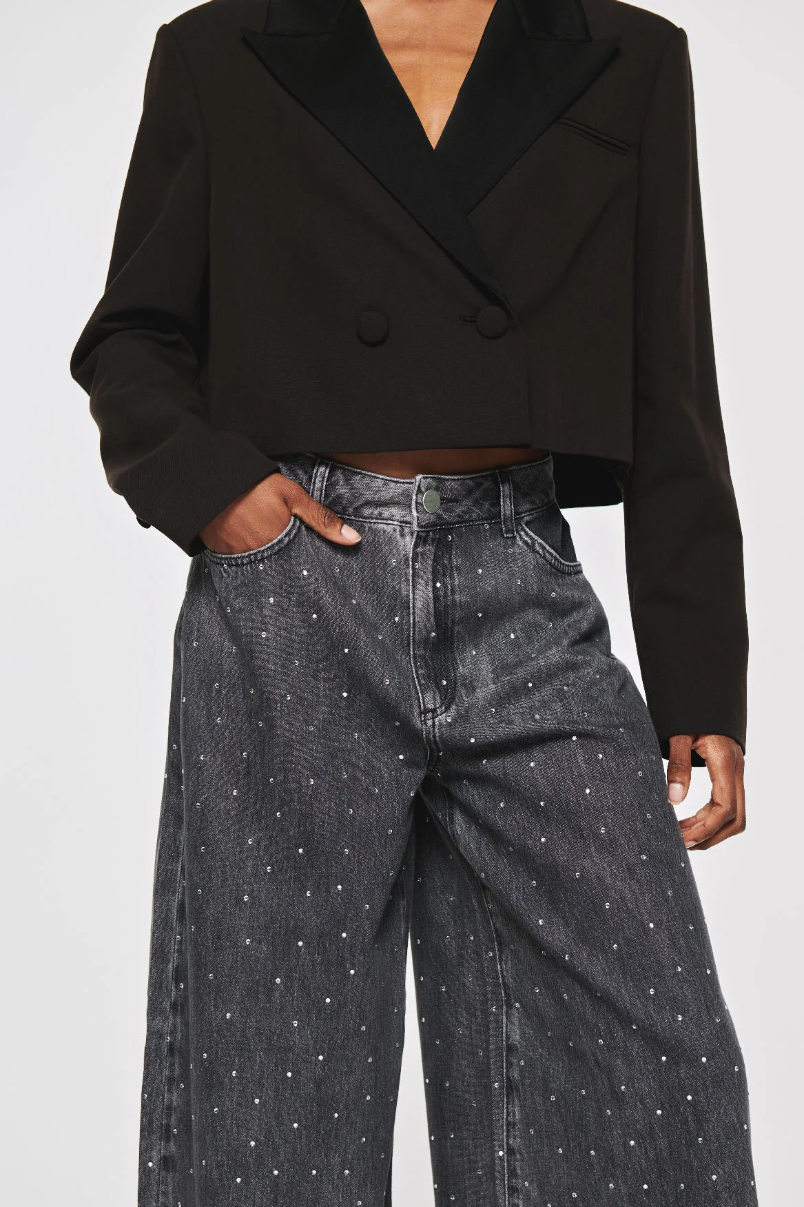 Jacinda Diamante | Wide Leg Jean in Washed Black | ALIGNE | Aligne UK