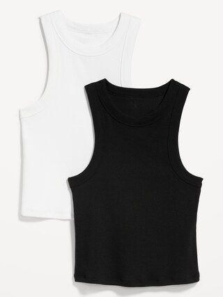 Rib-Knit Cropped Tank Top 2-Pack for Women | Old Navy (CA)