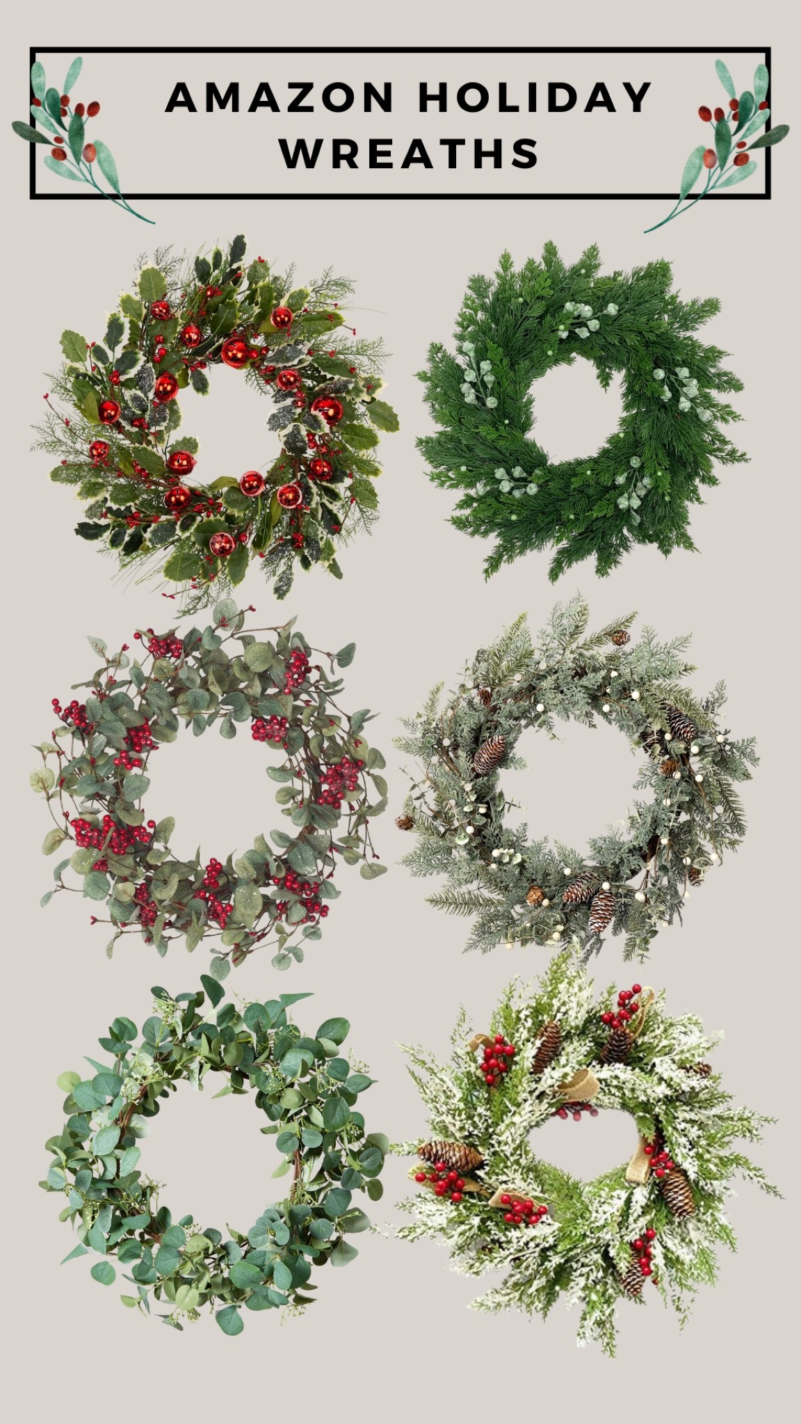 Wreaths on Amazon for the holidays! #amazon #amazondecor #christmas #decorate #christmasdecor #wreaths #winter #curbappeal #home #amazonhome 

#LTKunder50 #LTKHoliday #LTKhome