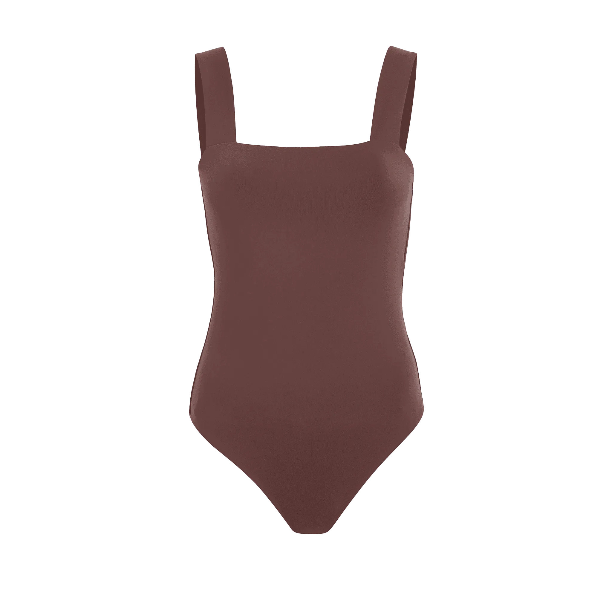 Women's Square Neck Tank Bodysuit | Coffee - nuuds | nuuds