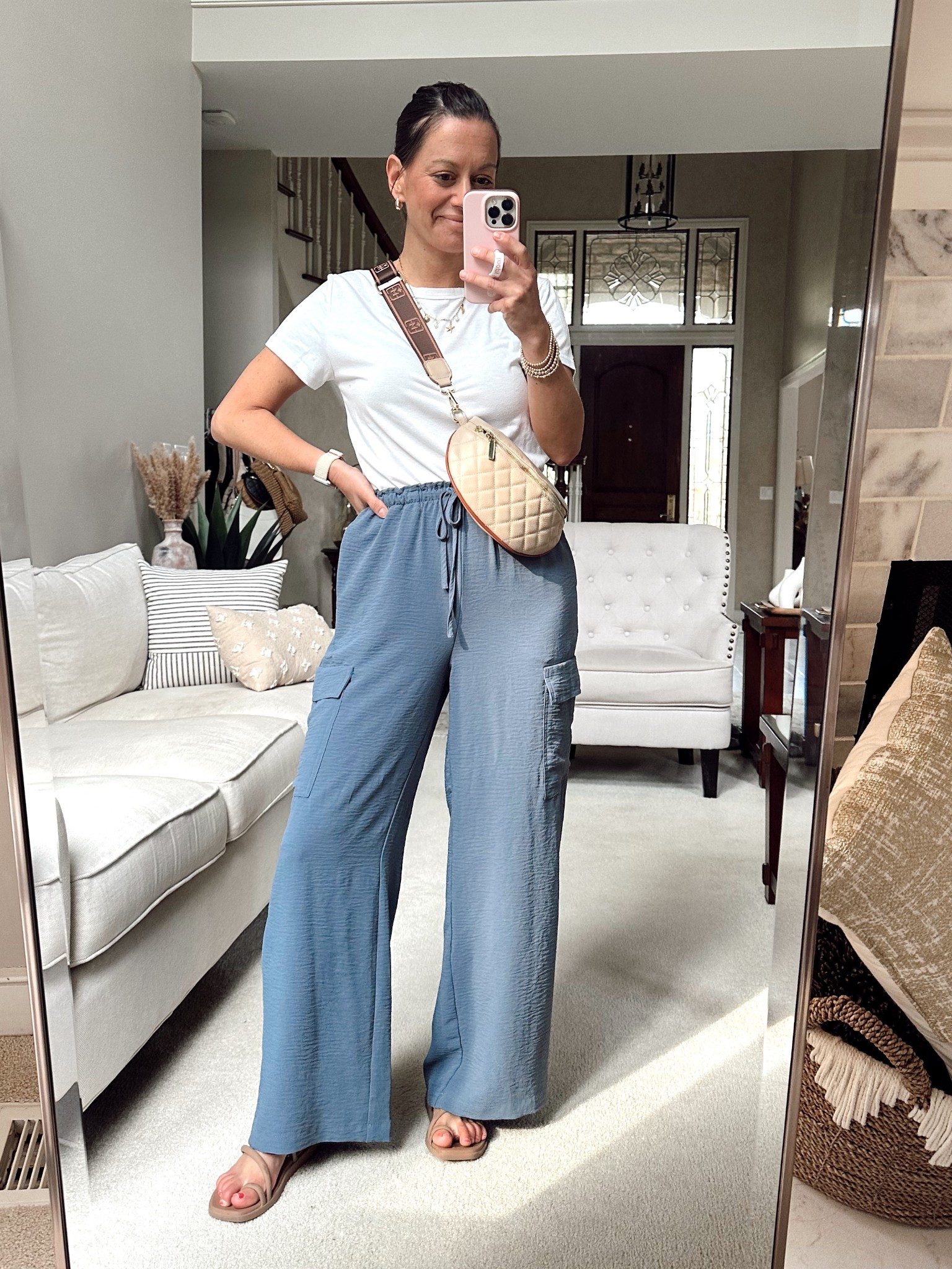 Spring outfit idea with these wide leg Amazon pants! Run true to size.
White tee runs true to size.



#LTKStyleTip #LTKOver40 #LTKFindsUnder50