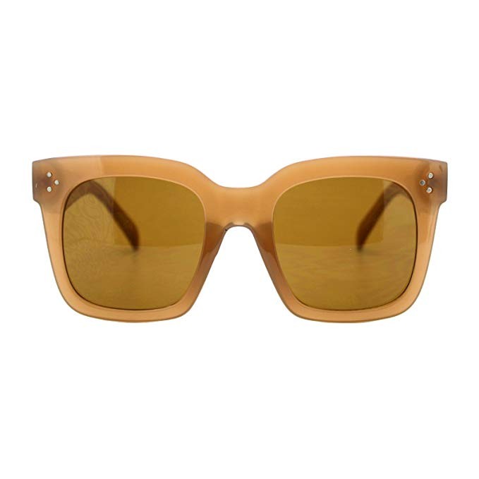 Womens Oversized Fashion Sunglasses Big Flat Square Frame UV 400 | Amazon (US)