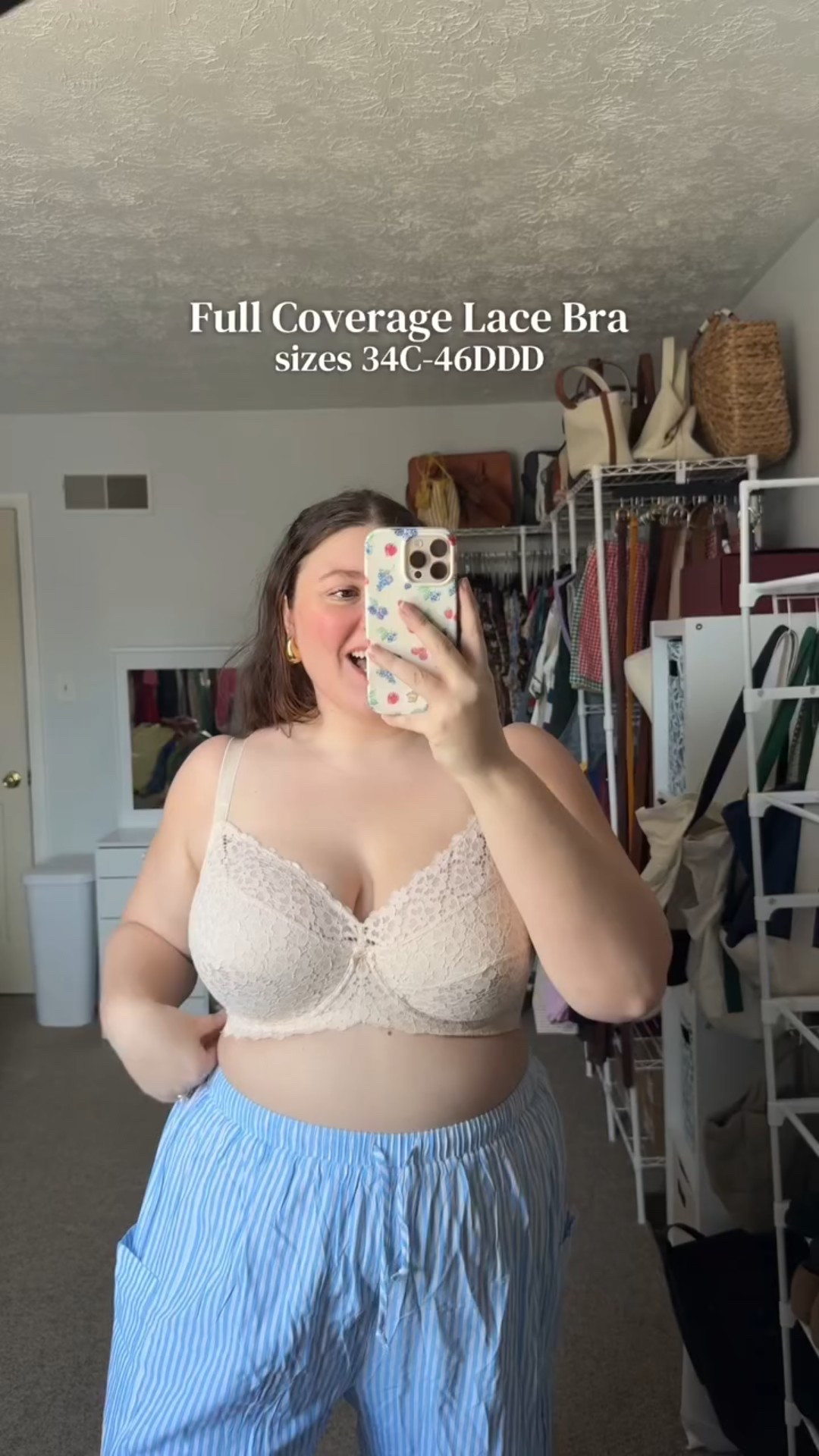 Plus-size and full coverage lace bra! 🌸 #lacebra #floralbra #plussizebra #fullcoveragebra #TikTokShopCreatorPicks