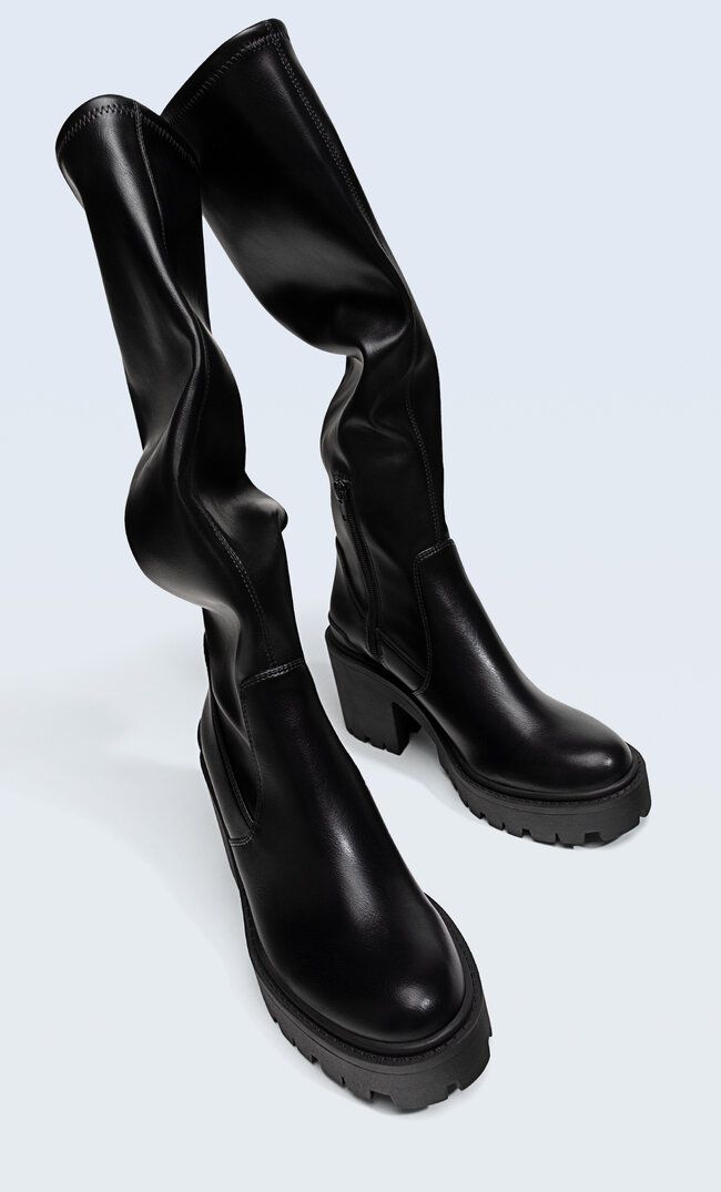 Track sole heeled boots - Women's fashion | Stradivarius United Kingdom | Stradivarius (UK)
