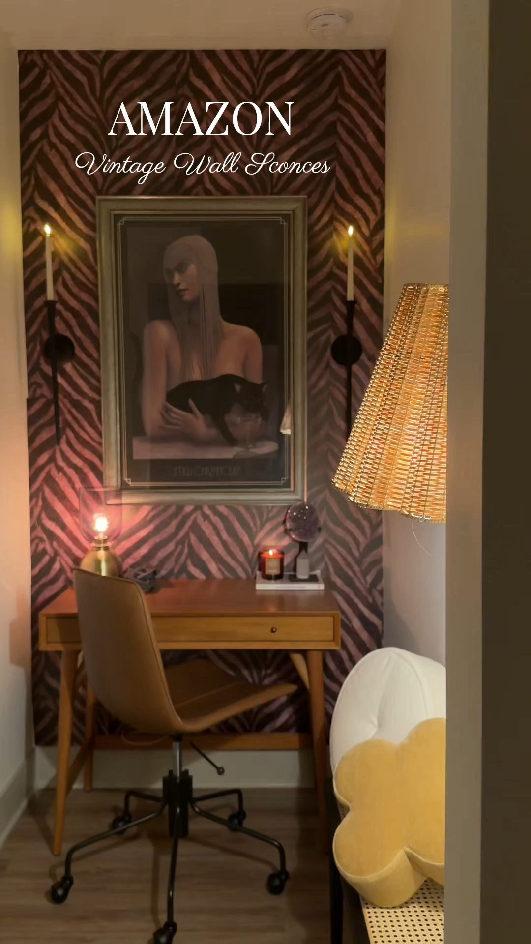 Amazon understood the assignment. 🤎 These vintage candle sconces + LED candles made my room feel cozy, elevated, and designer-inspired without the designer price tag. ✨
#vintagehome #moodyhome #apartmenttour #apartmenttherapy #wallpaper #accentwall #homedecor #roomdecor #interiordesign

#LTKHome #LTKOver40 #LTKselfcare