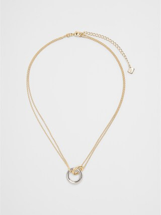 Mixed Metal Interlock Necklace | Banana Republic Factory