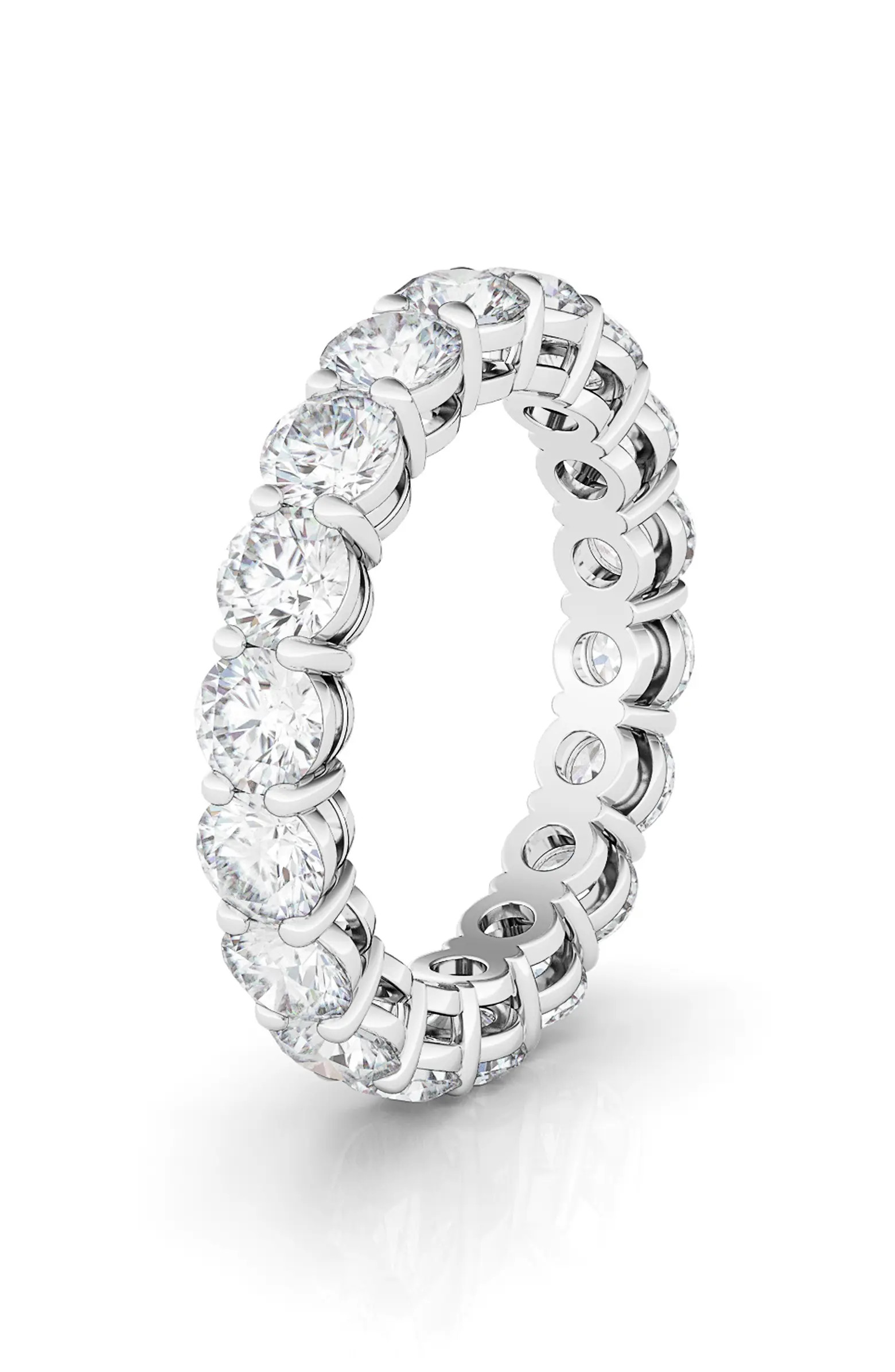 Round Cut 3.75CT Lab-Created Diamond 18K Gold Eternity Band Ring | Nordstrom