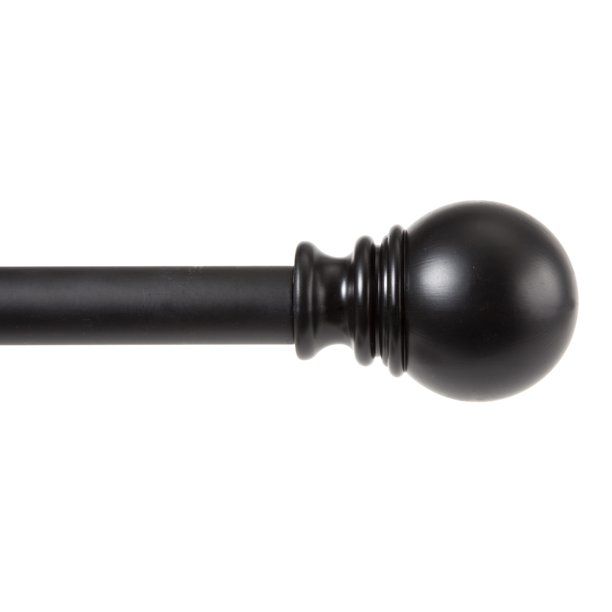 Kenney Layla 1" Value Decorative Window Curtain Rod, 30-84", Black | Walmart (US)