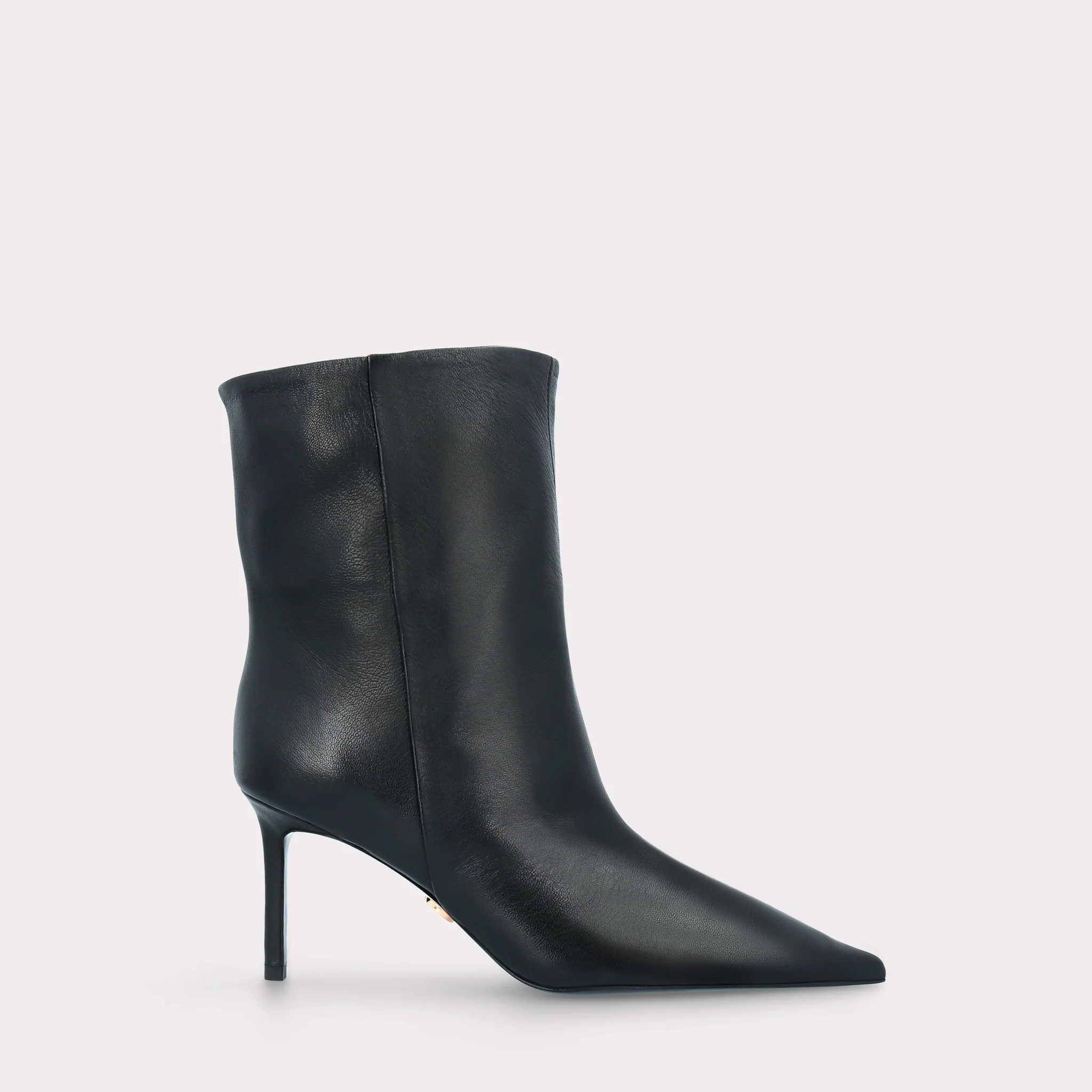 MIA 03 BLACK SMOOTH LEATHER ANKLE BOOTS | INGILIZ