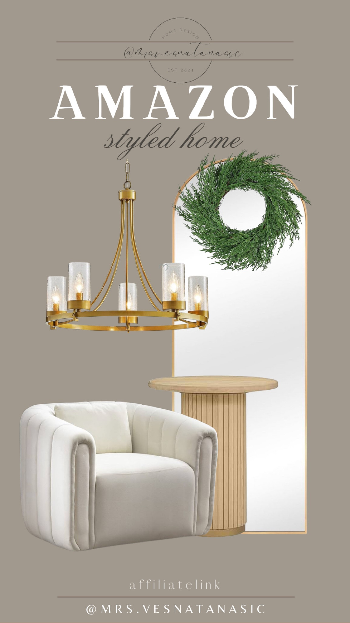 Amazon Home styled spaces for the Holidays! Add a wreath to a mirror to make it instantly festive!

Amazon Home, Amazon find, mirror, chair, wreath, Christmas wreath, chandelier, Holidays, home, Christmas, Amazon @Amazon 

#LTKSeasonal #LTKhome #LTKHoliday