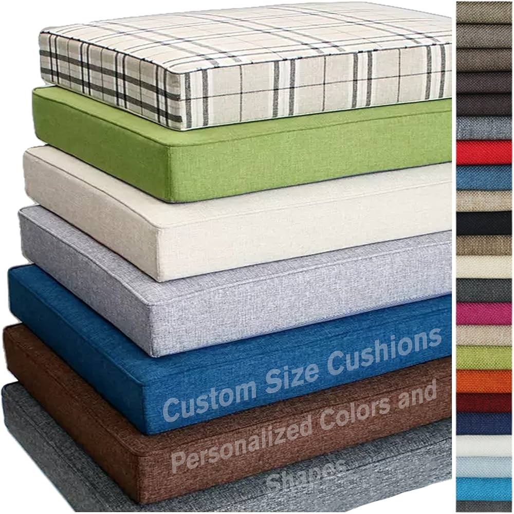 Custom Size Bench Seating Cushion, Chair Cushion Sofa Pads Outdoor Indoor Patio Furniture, Person... | Amazon (CA)