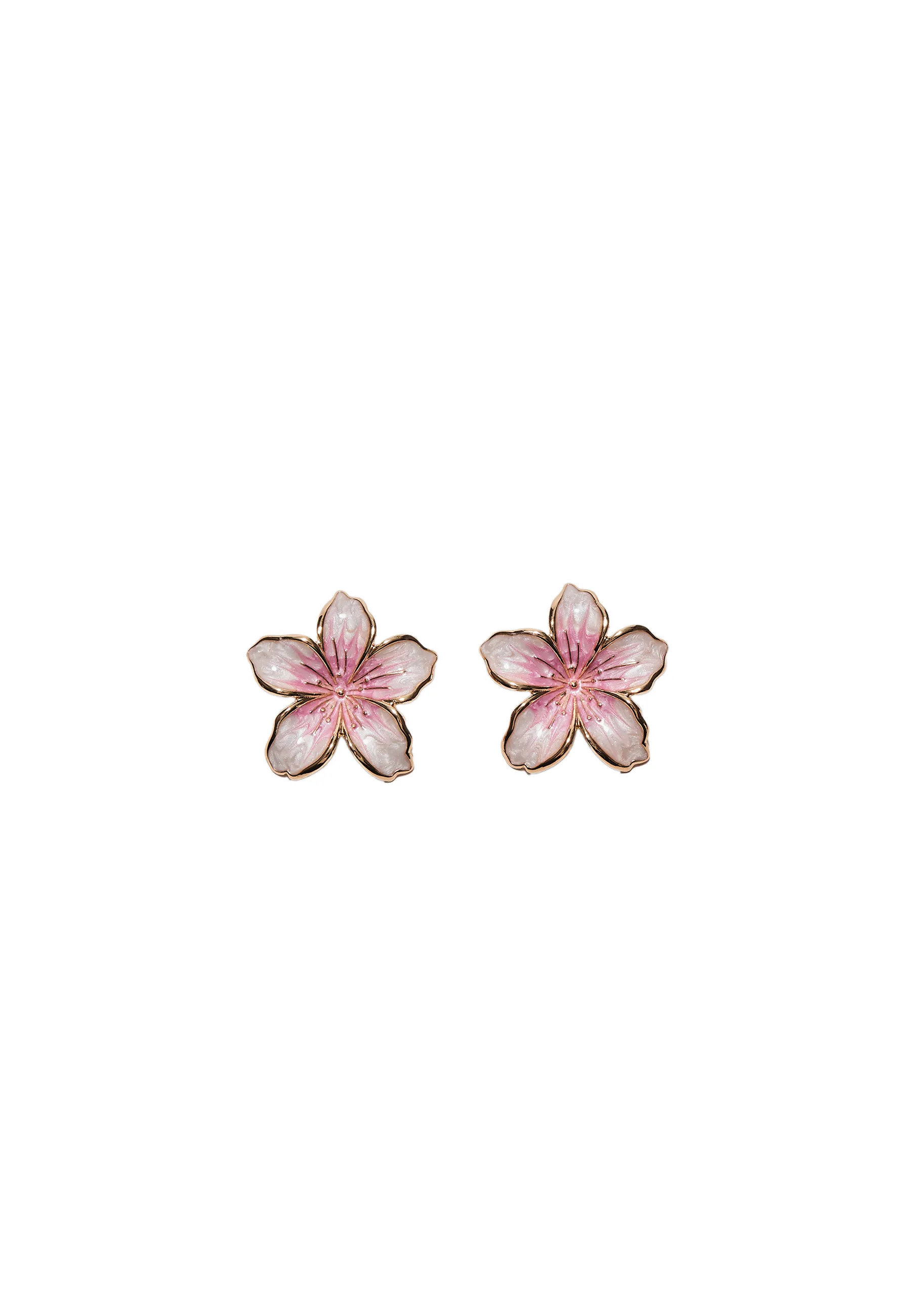 Boucles d’oreilles fleur émaillée - Bijoux femme | Stradivarius France | Stradivarius (FR)