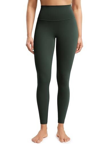 ENERBLOOM No Front Seam Workout Leggings 25" Pants Legend Green Large | Amazon (US)