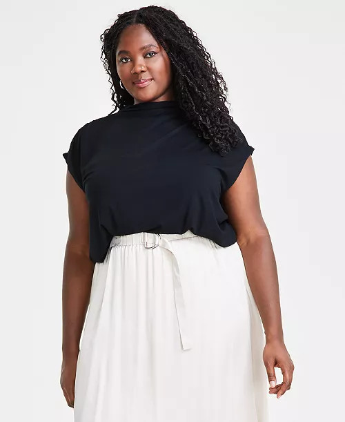 Trendy Plus Size Short-Sleeve Blouson Tee, Created for Macy's | Macy's