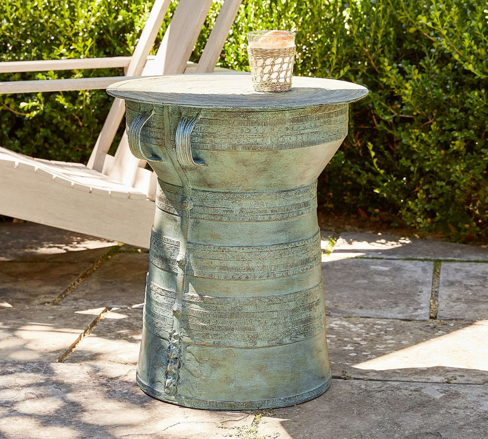 Frog Drum Metal Outdoor Side Table | Pottery Barn (US)