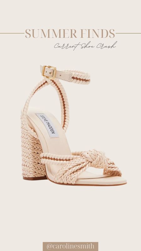 Shoe crush- summer sandal

Spring styles, summer heel, Steve Madden neutral shoes 

#LTKSeasonal #LTKtravel #LTKshoecrush