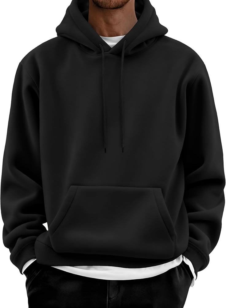 COOFANDY Men Cotton Fleece Hooded Sweatshirt Casual Long Sleeve Hoodies Pullover Fashion Drawstri... | Amazon (US)
