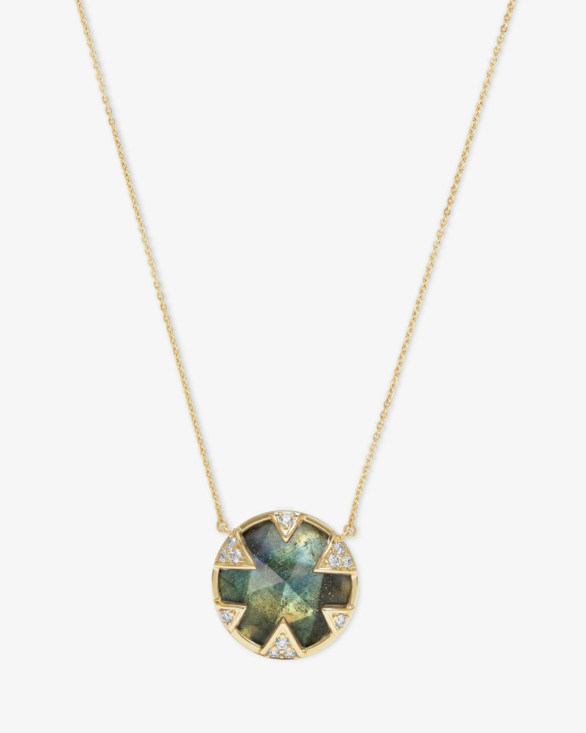Tessa Necklace 16mm - Gold|Labradorite | Melinda Maria Jewelry