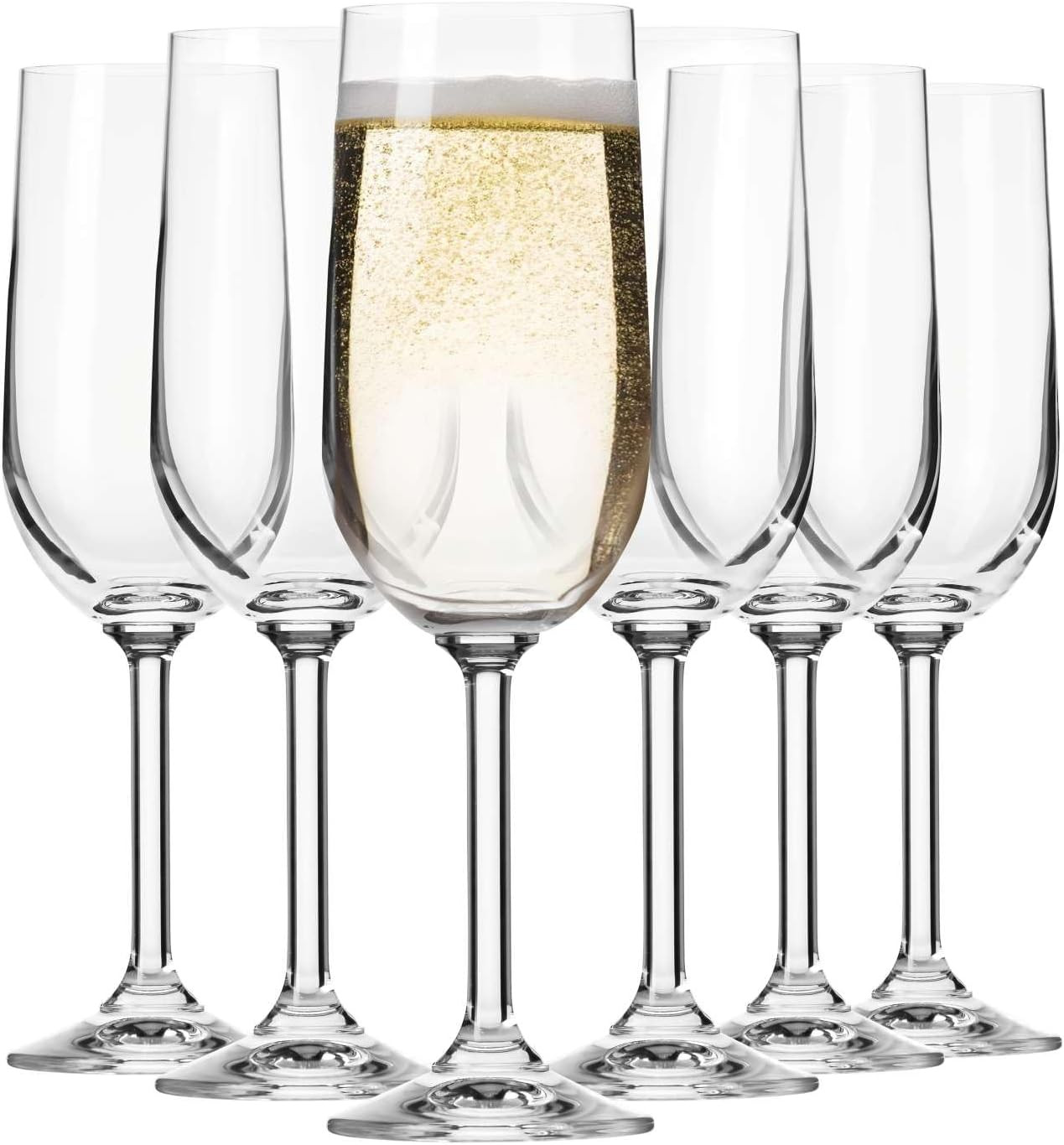 Krosno Champagne & Sparkling Wine Glasses GEMA | Classic Design | Set of 6 | 210 ml | Wide Bowl |... | Amazon (UK)