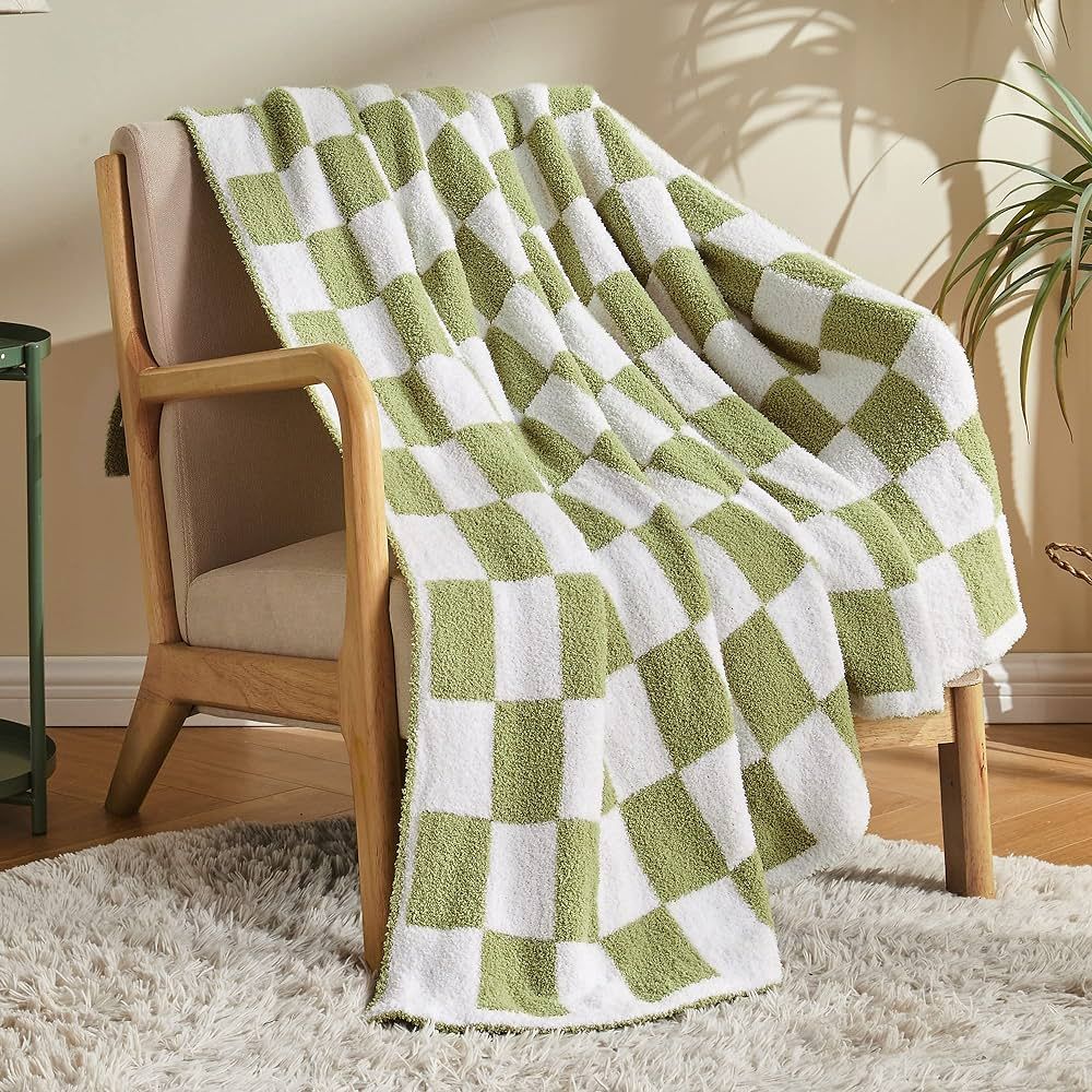Villcr Fuzzy Checkered Blanket, Throw Blanket for Couch Bed Sofa Travel Camping,Soft Plaid Decora... | Amazon (US)