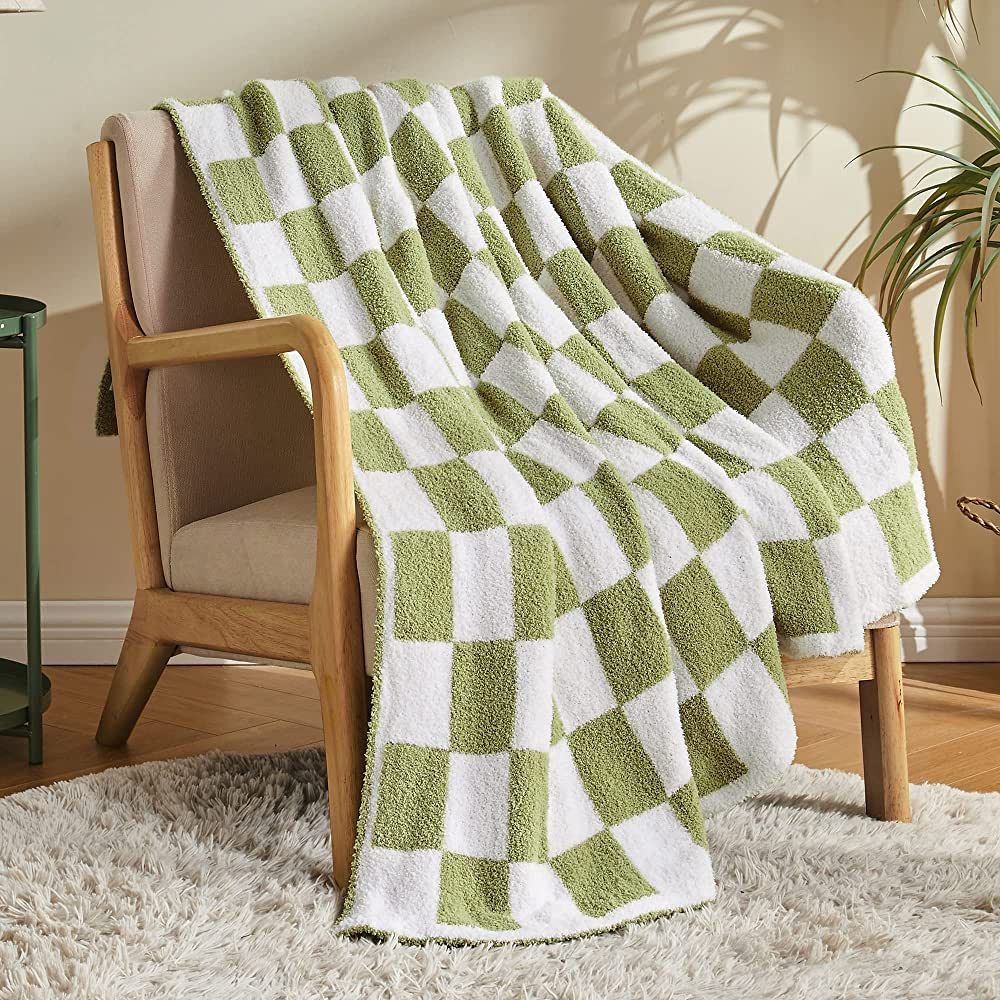 Fuzzy Checkered Blanket,Villcr Throw Blanket for Couch Bed Sofa Travel Camping,Soft Plaid Decorat... | Amazon (CA)
