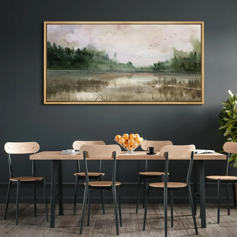 IDEA4WALL Extra Large Framed Canvas Print Wall Art Tranquil Lake Reflections Vintage Art Nature W... | Walmart (US)