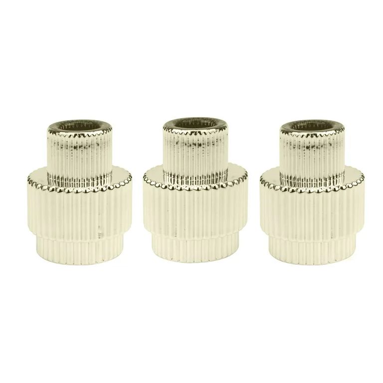 Sofia Home Stackable Glass Taper Candle Holders, Gold, Set of 3, By Sofia Vergara | Walmart (US)