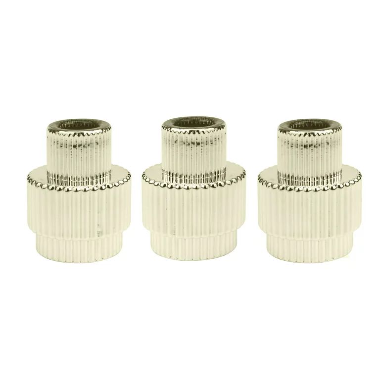Sofia Home Stackable Glass Taper Candle Holders, Gold, Set of 3, By Sofia Vergara | Walmart (US)