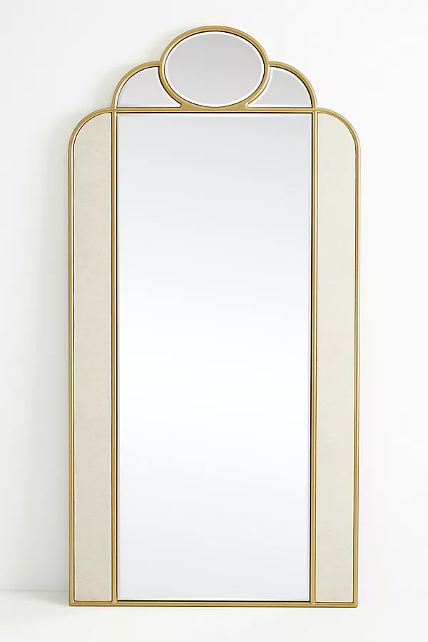 Gwenyth Beveled Fabric Floor Mirror | Anthropologie (US)