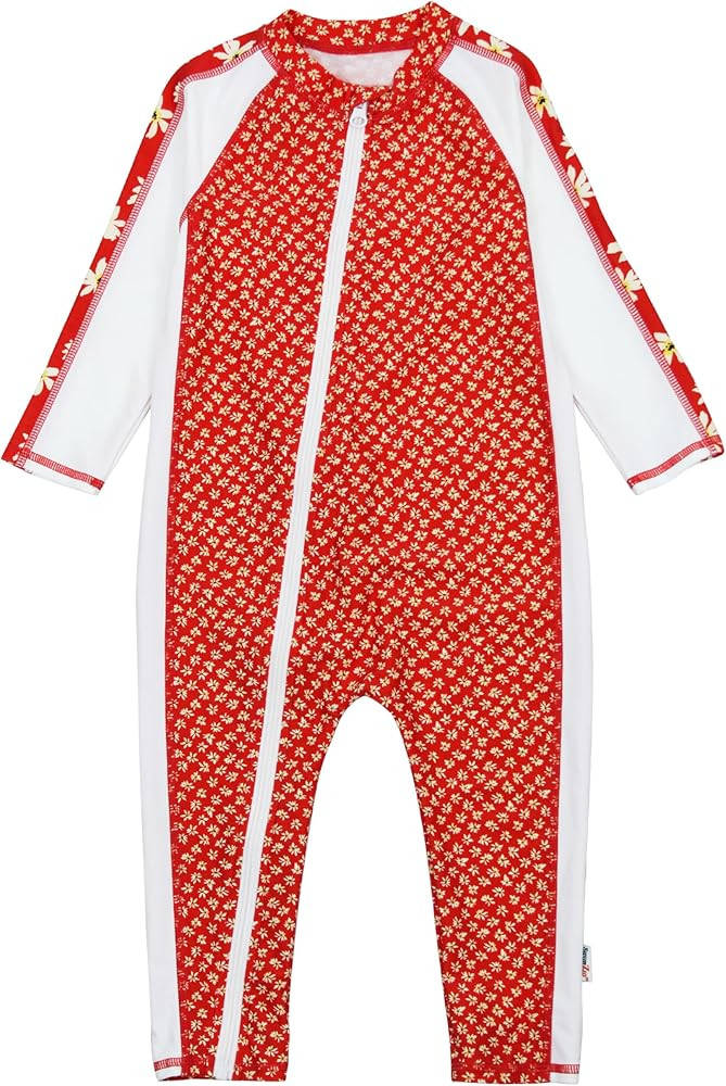 SwimZip Girls' Long-Sleeve UPF 50+ Swimsuit for Baby, Toddler, & Little Girls | Amazon (US)