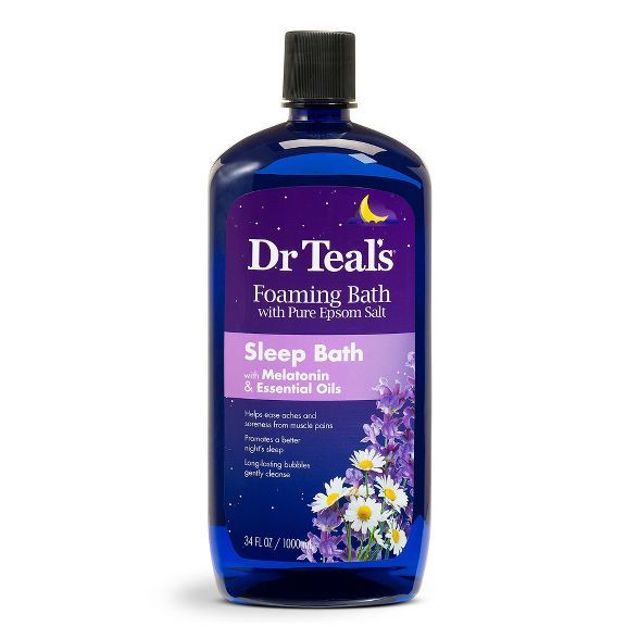 Dr Teal&#39;s Melatonin &#38; Essential Oils Sleep Foaming Bath Soaks - 34 fl oz | Target