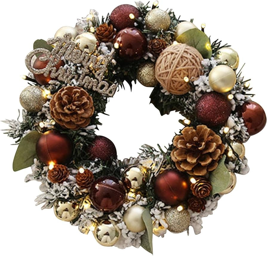 Christmas Wreath, Door Wreath, Christmas Decoration, 40cm Christmas Decoration, Christmas Decorat... | Amazon (DE)