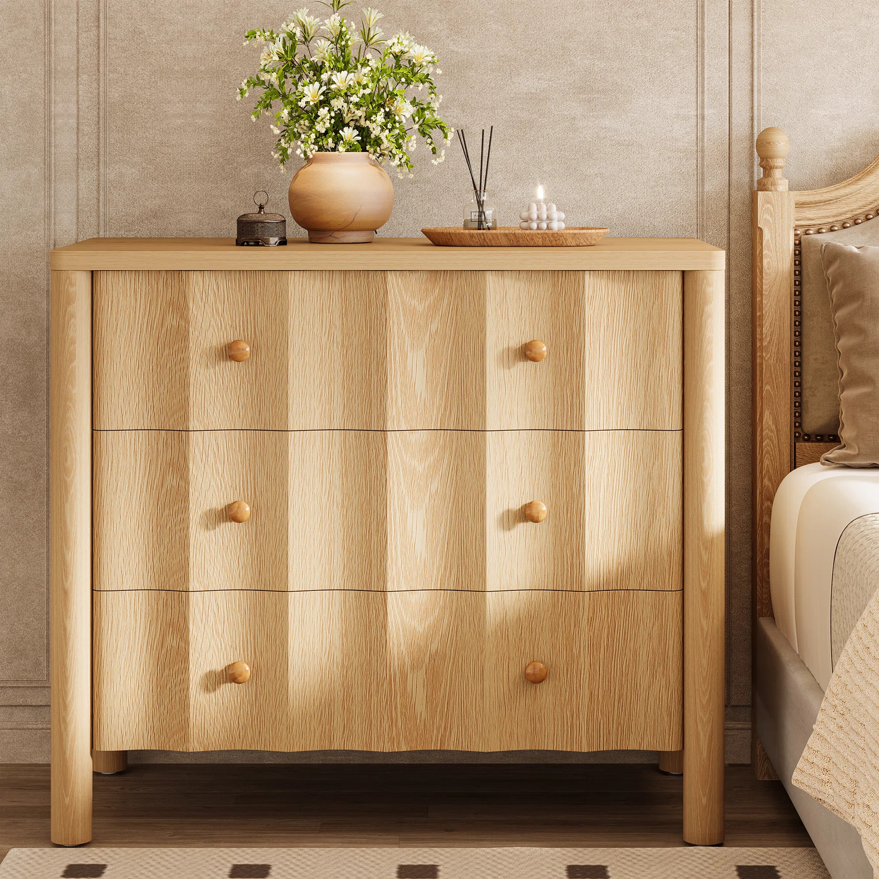 Lark Manor™ Modern Nightstands With 3 Drawers, Bed Side Table | Wayfair | Wayfair North America