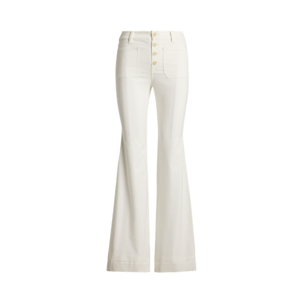 Stretch Cotton Canvas Wide-Leg Trouser | Ralph Lauren (BE & NL)